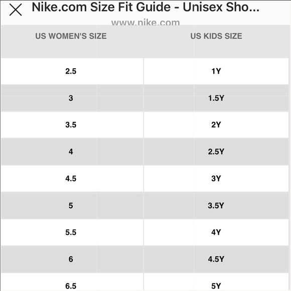 air force 1 sizing guide